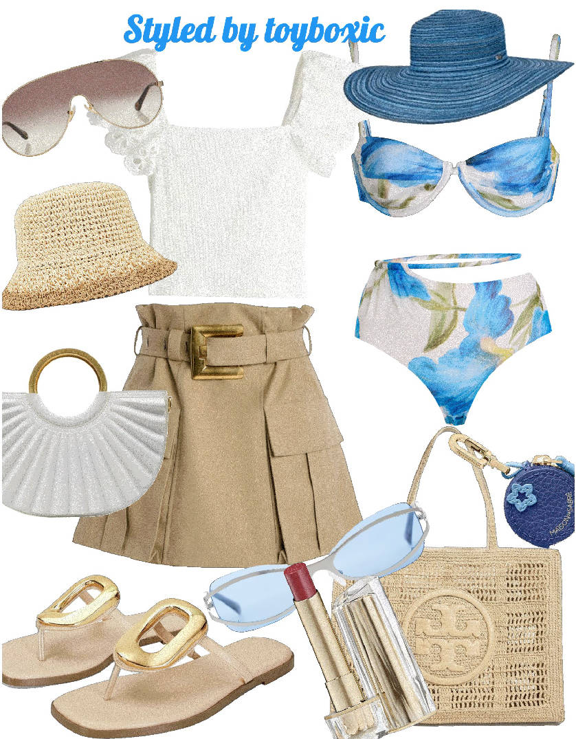 beach style with tote raffai bag