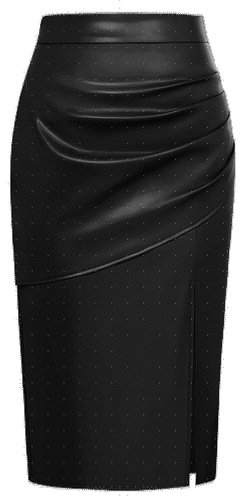 Leather Front Slit Ruched Skirts Kate Kasin