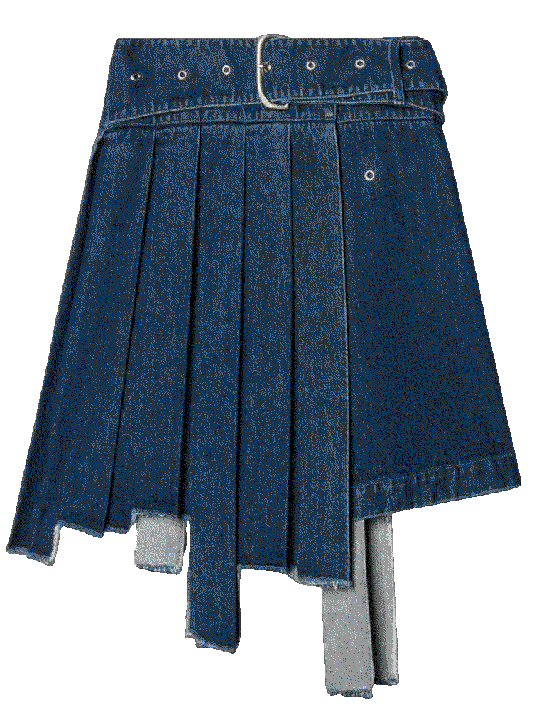 Off white pleated asymmetric denim skirt Off White 