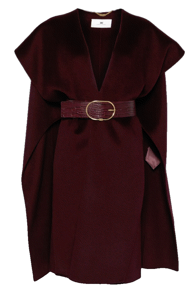 Elisabetta Franchi Belted Wool Cape Elisabetta Franchi
