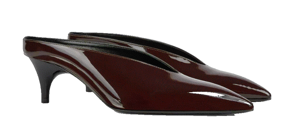  55mm Patent Leather Heeled Mules pointed toe Gucci