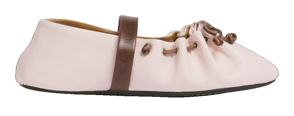 Marni pink and brown leather mary jane soft ballerina Marni