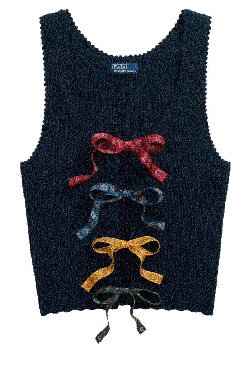 Polo ralph lauren tie front linen blend tank top Ralph Lauren