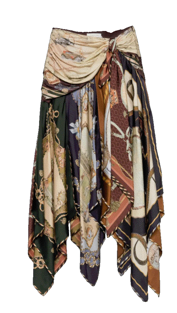 Zimmermann spliced scarf handkerchief hem skirt item Zimmermann