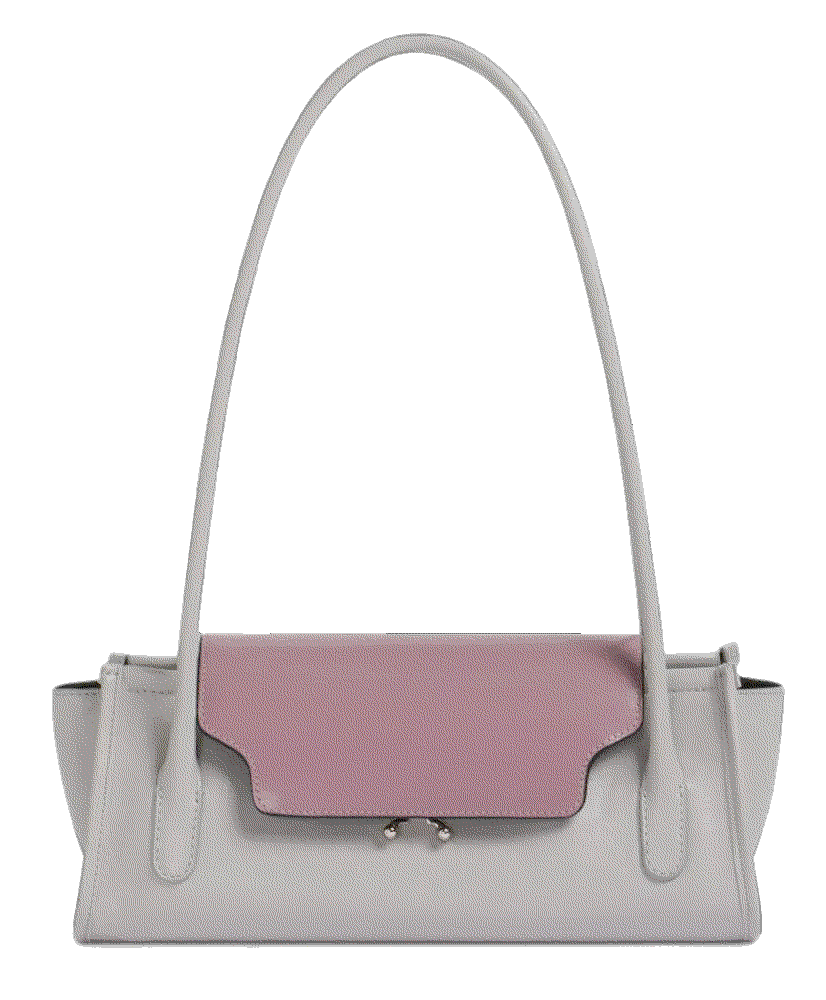 Marni gray and purple leather trunkette bag Marni
