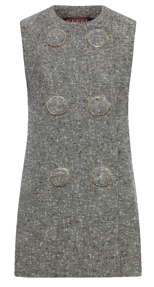 Gucci Buttoned Wool Mini Dress  Gucci