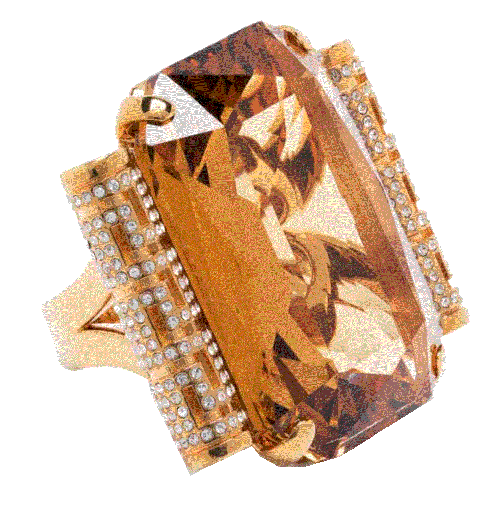 Greca emerald-cut topaz ring Versace