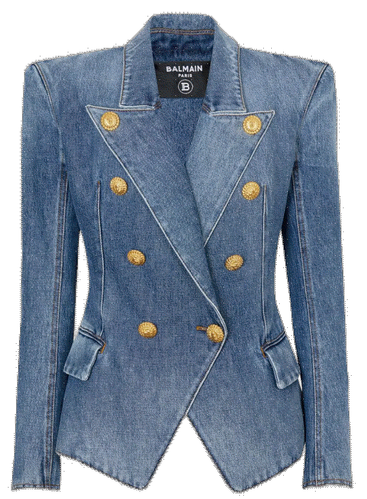 Balmain double breasted denim jacket Balmain