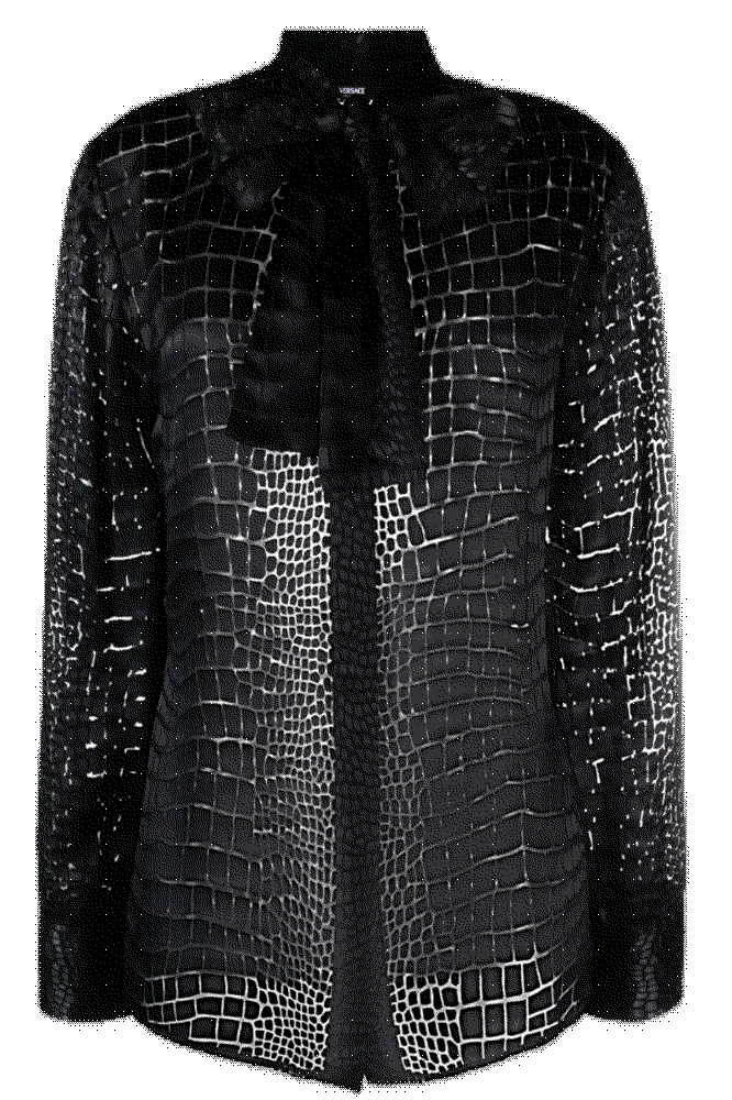 Versace croc effect scarf tie blouse Versace