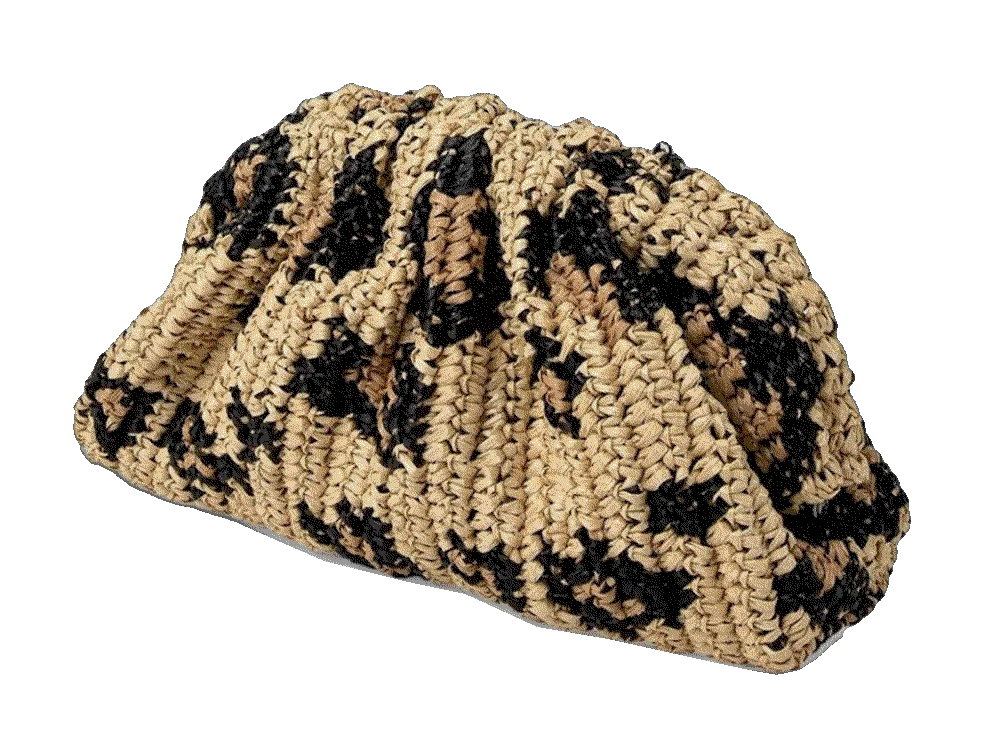Maria la rosa leopard pattern raffia clutch bag item Maria La Rosa 