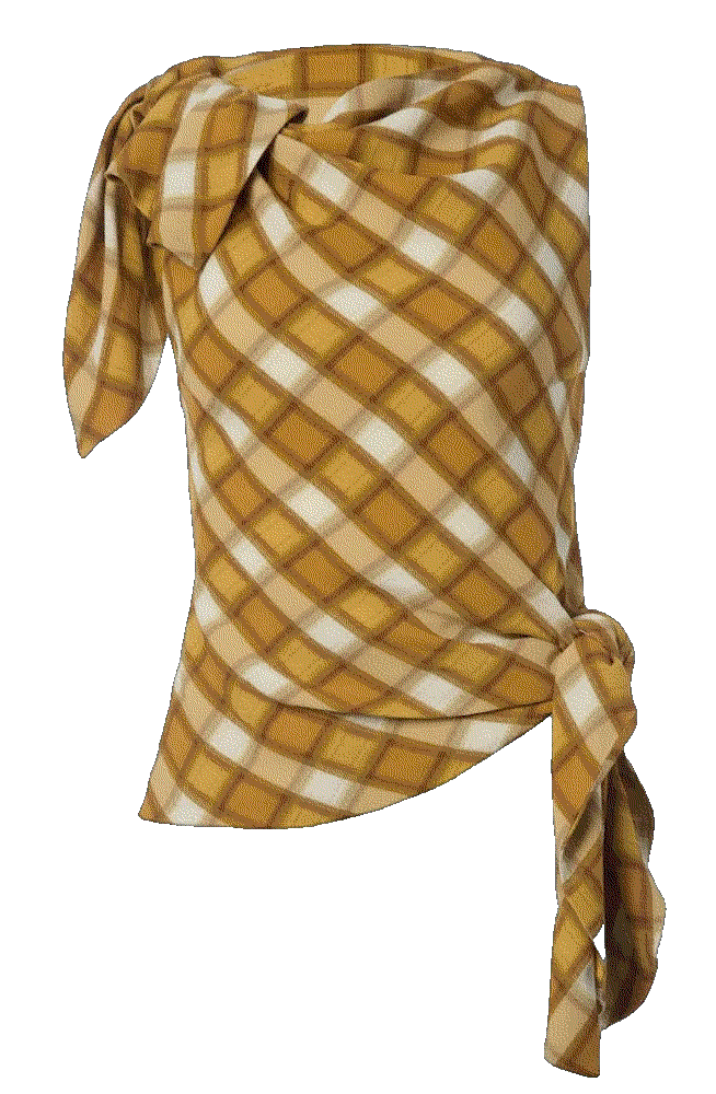 Monse knotted front checked top item Monse