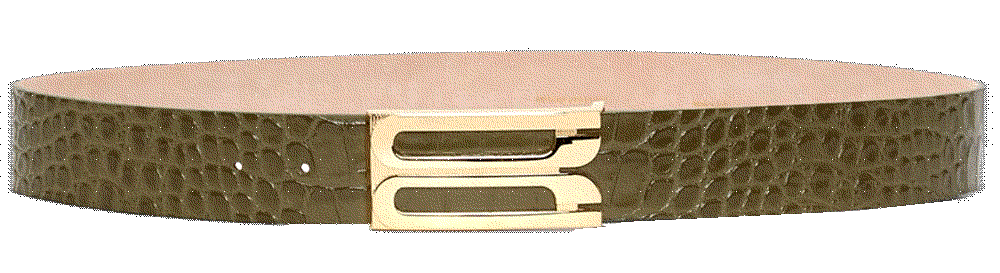 Crocodile embossed leather jumbo frame belt Victoria Beckham
