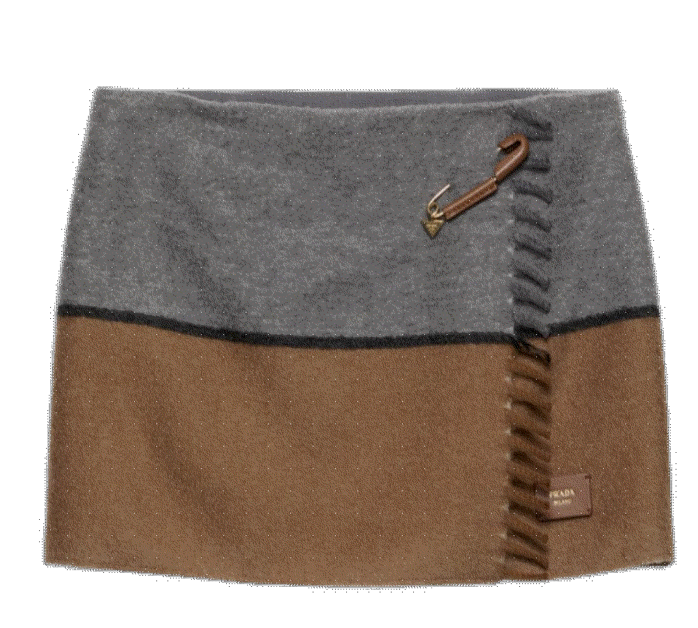 Two-tone cashmere miniskirt Prada