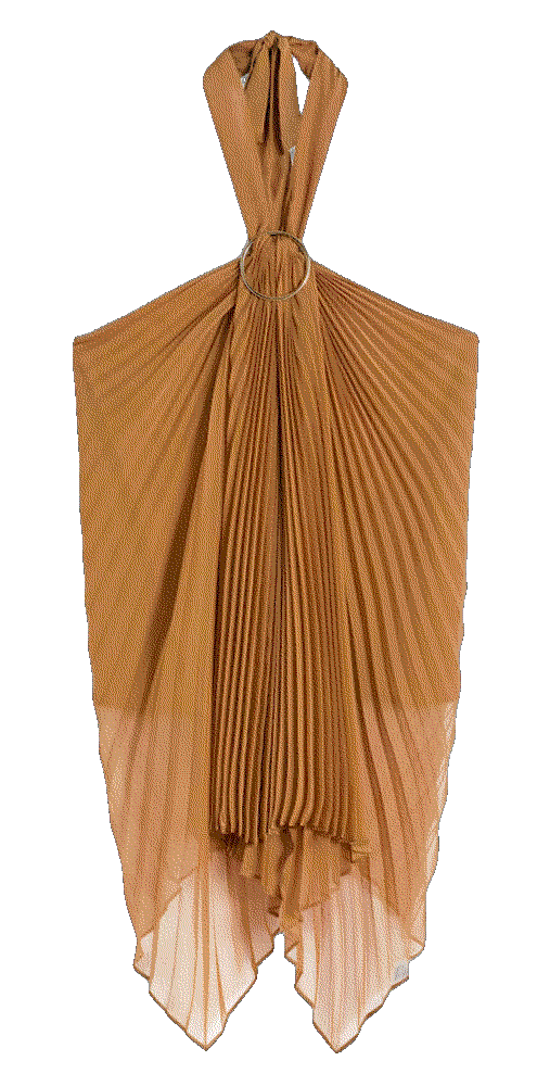 Chiffon Pleated Halterneck Top Max Mara