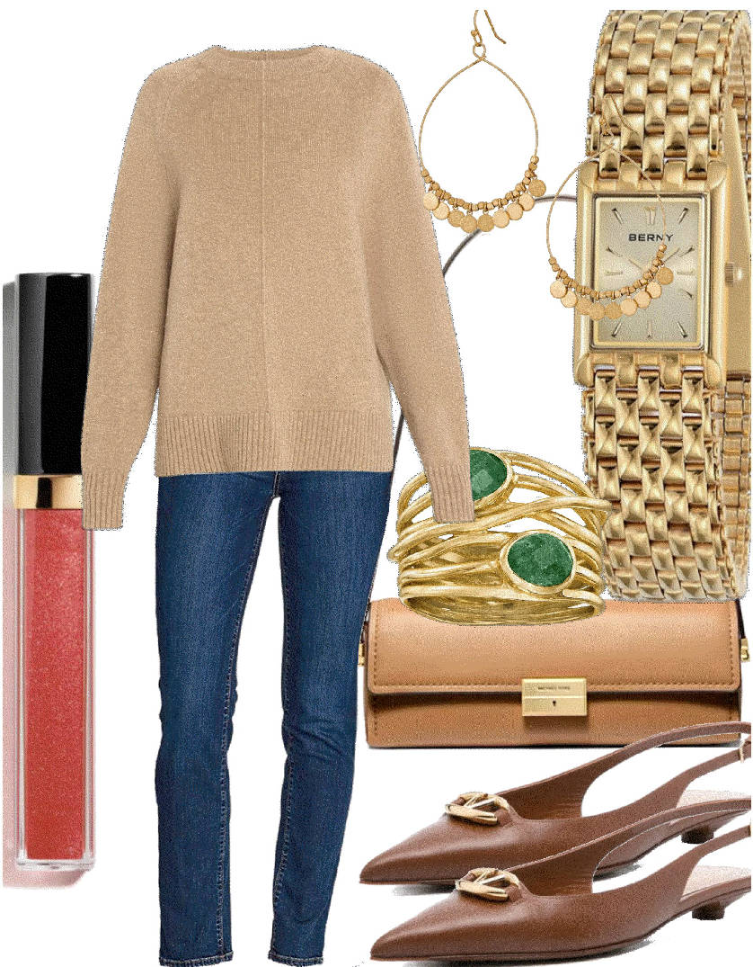 slim leg and a sweater