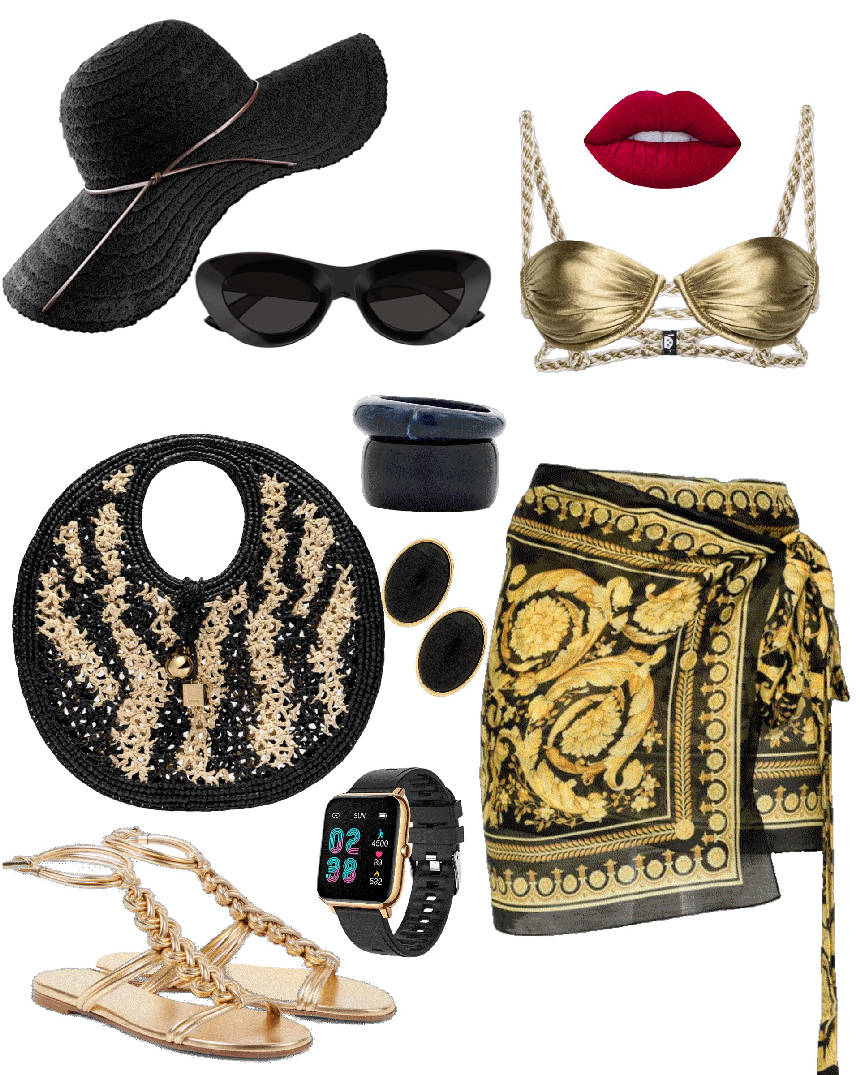 versace bikini with sarong