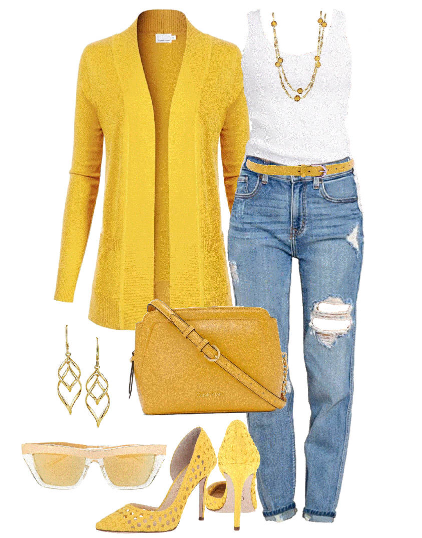 high rise ripped jeans