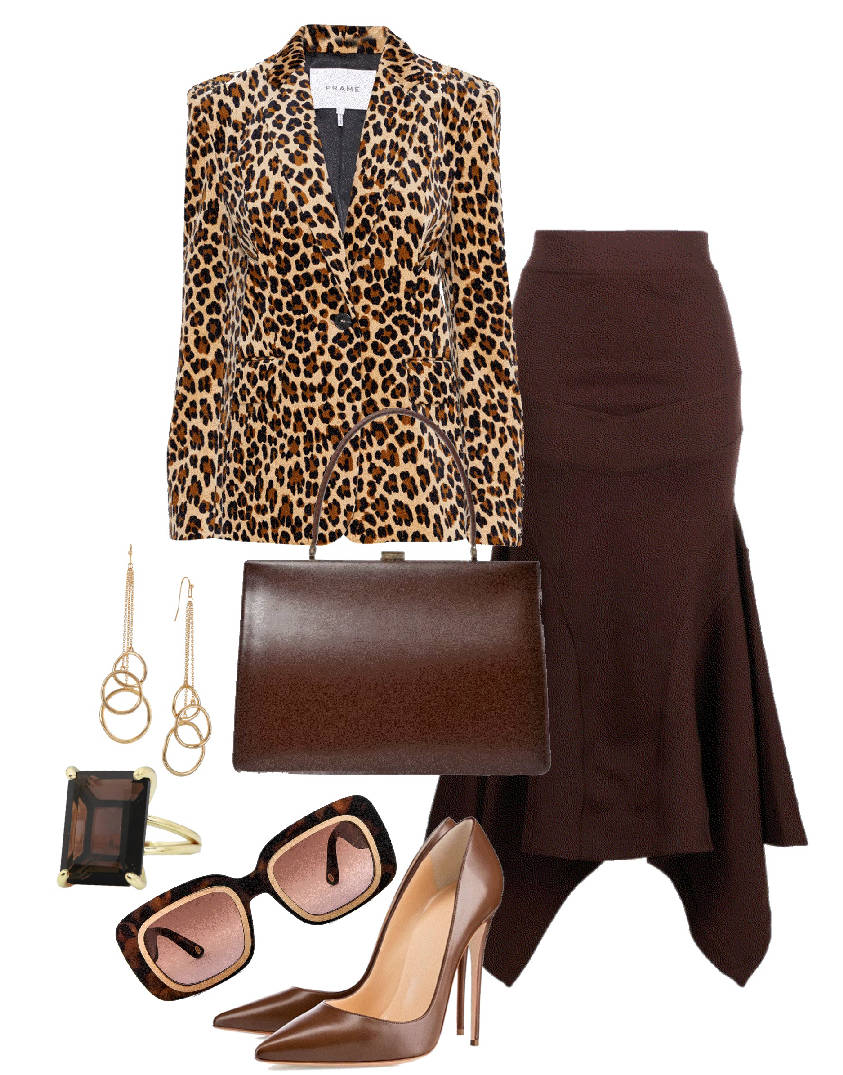 animal print work outfit