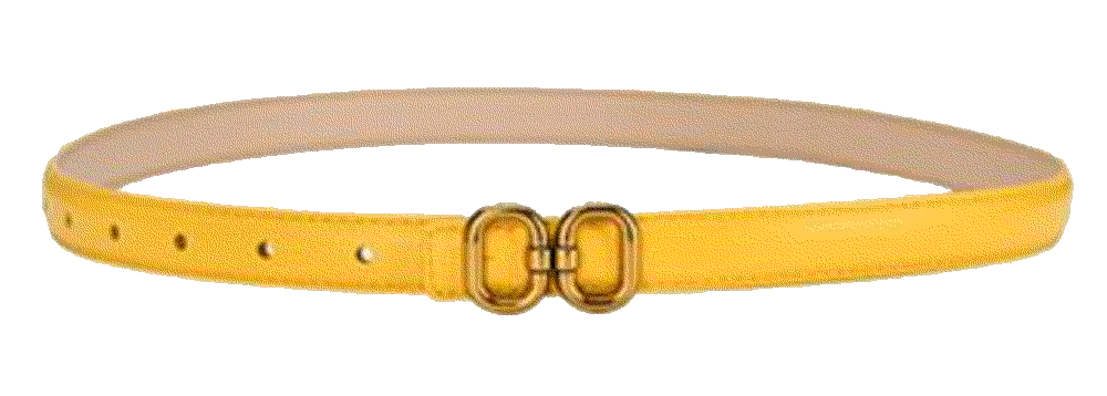 dani metal double circle buckle leather belt yellow Baginc