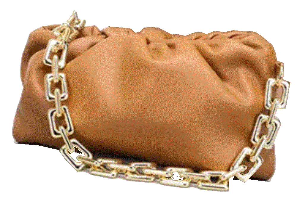 dina leather clutch chain bag beige Baginc