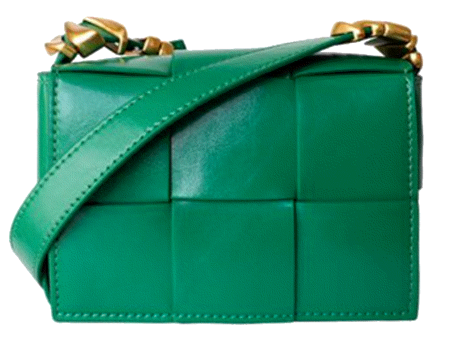 Mia Woven Brushed Leather Cross Body Bag Racing Green Baginc
