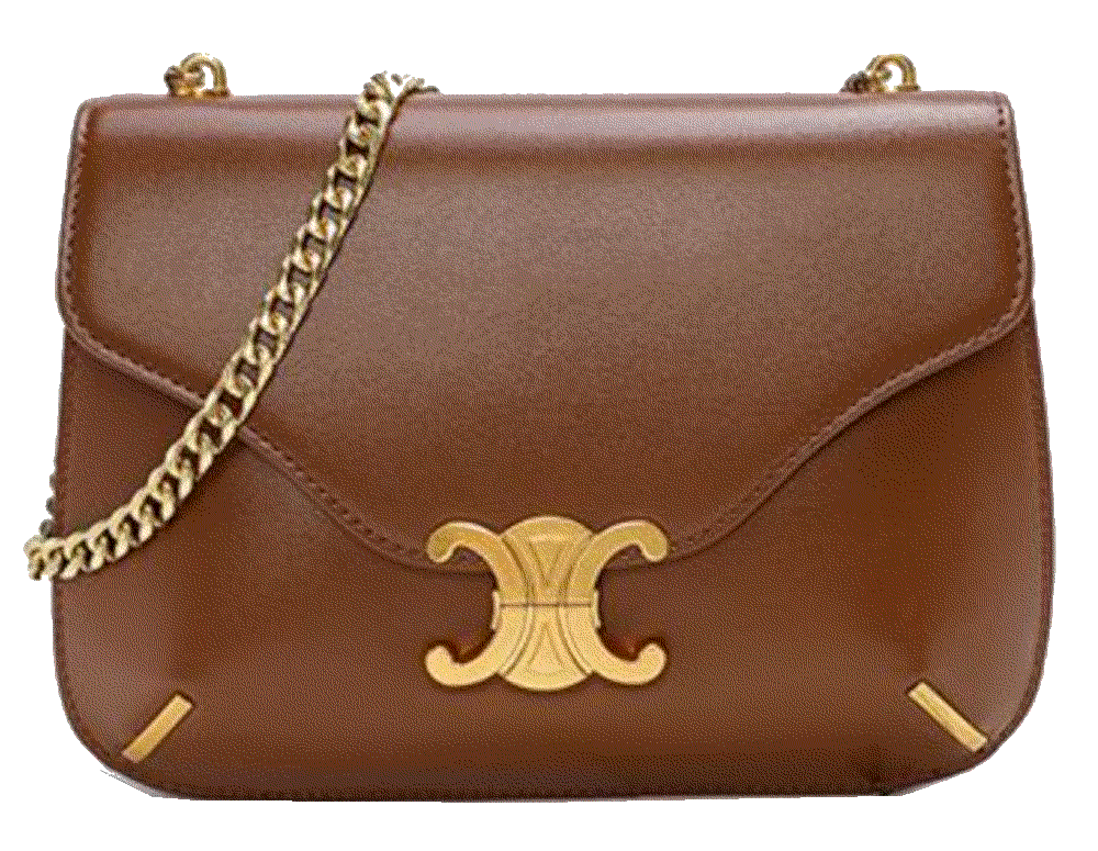 yuga leather saddle chain shoulder bag brown Baginc