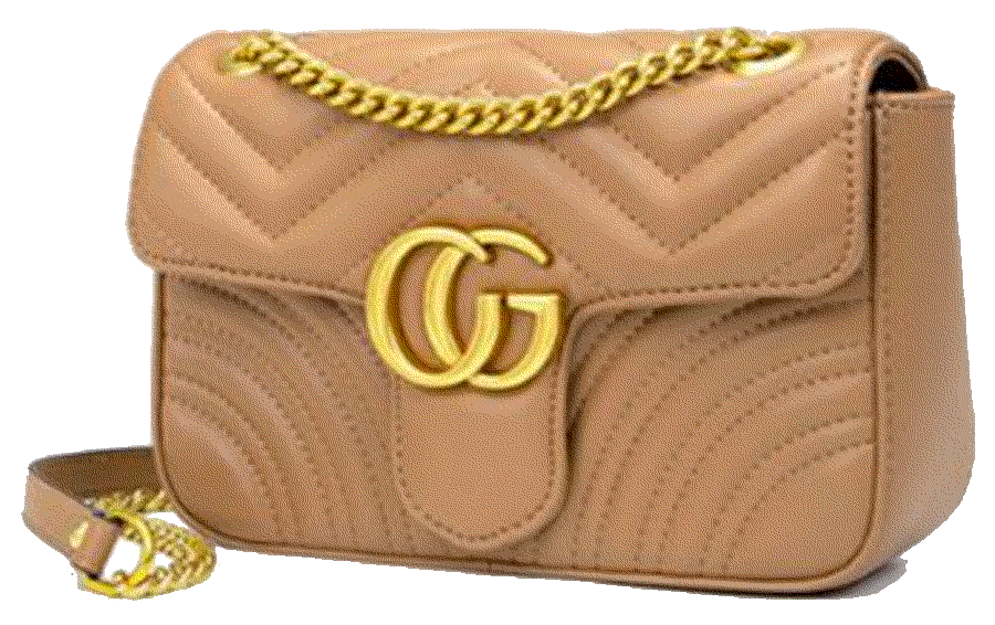 Hannah Flap Small Bag Faux Leather CG Logo Beige Baginc