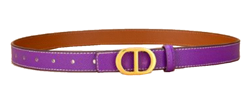 delia buckle leather belt purple Baginc